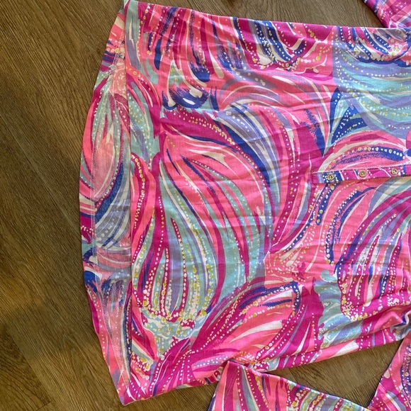 Lilly Pulitzer Sorella Henley Long Sleeve Top in the "Oh My Guava" print - Picture 5 of 10